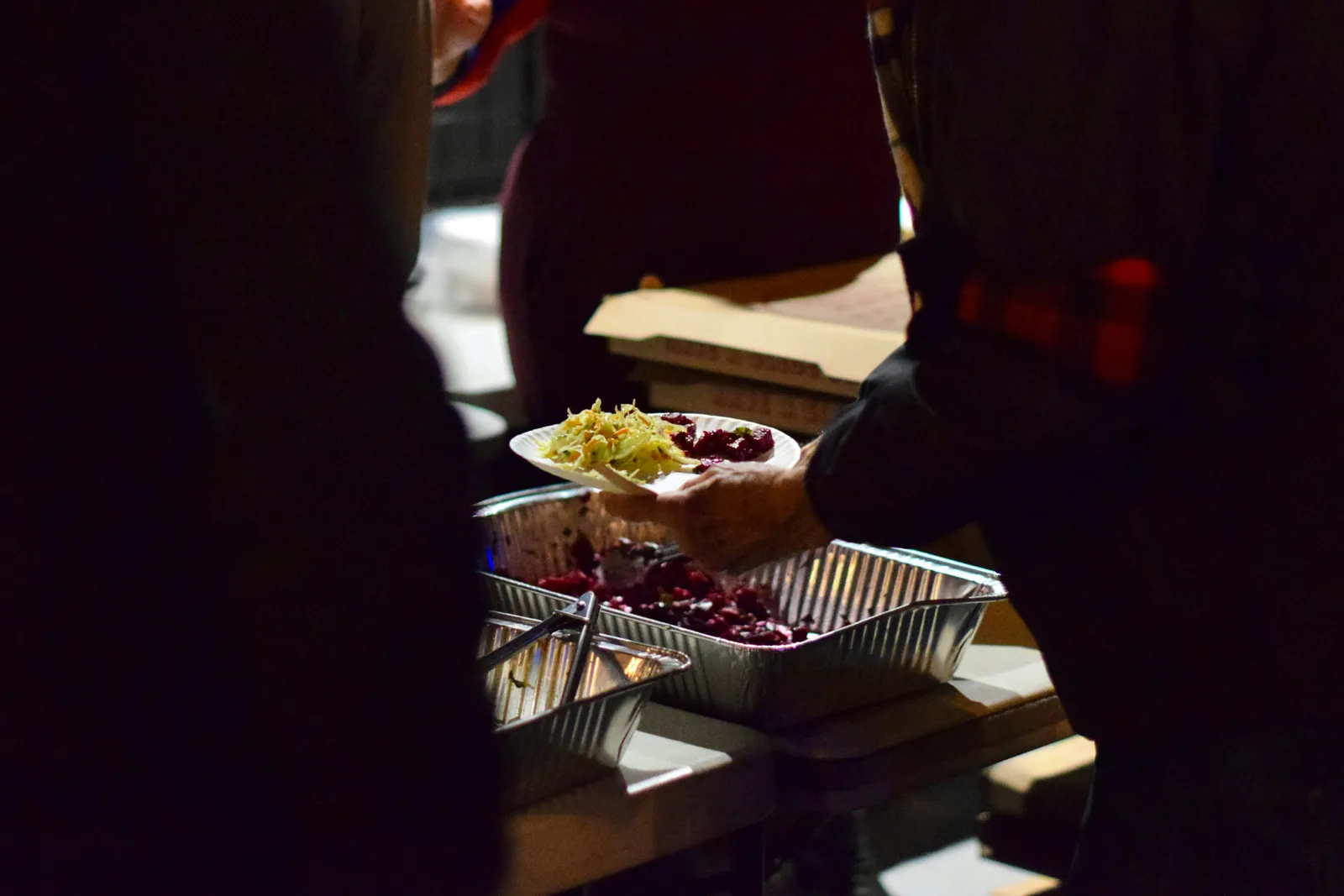 Guests sharing an iftar meal