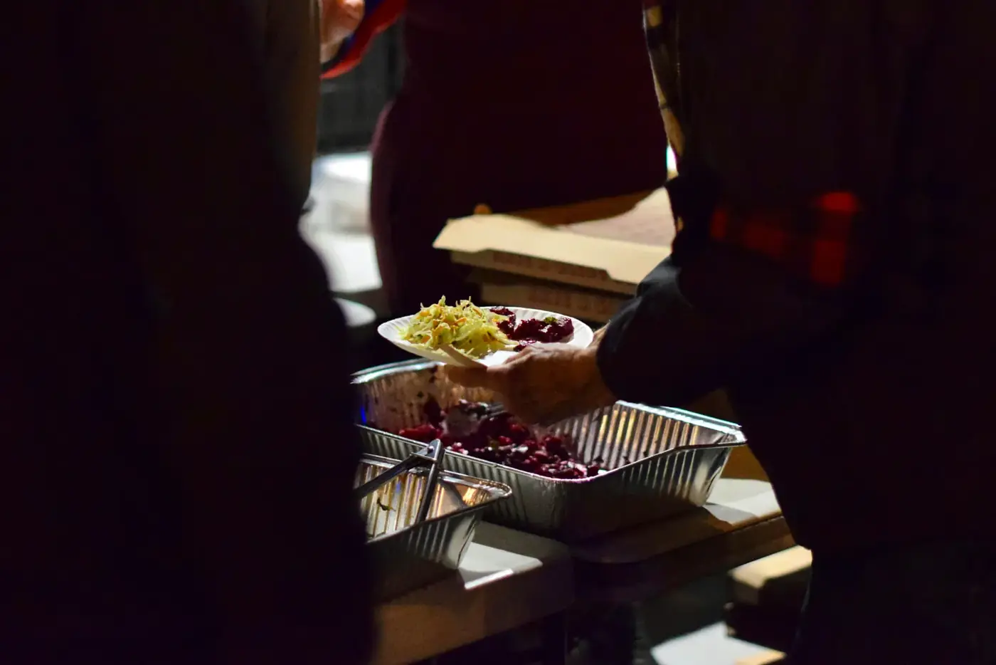 Guests sharing an iftar meal